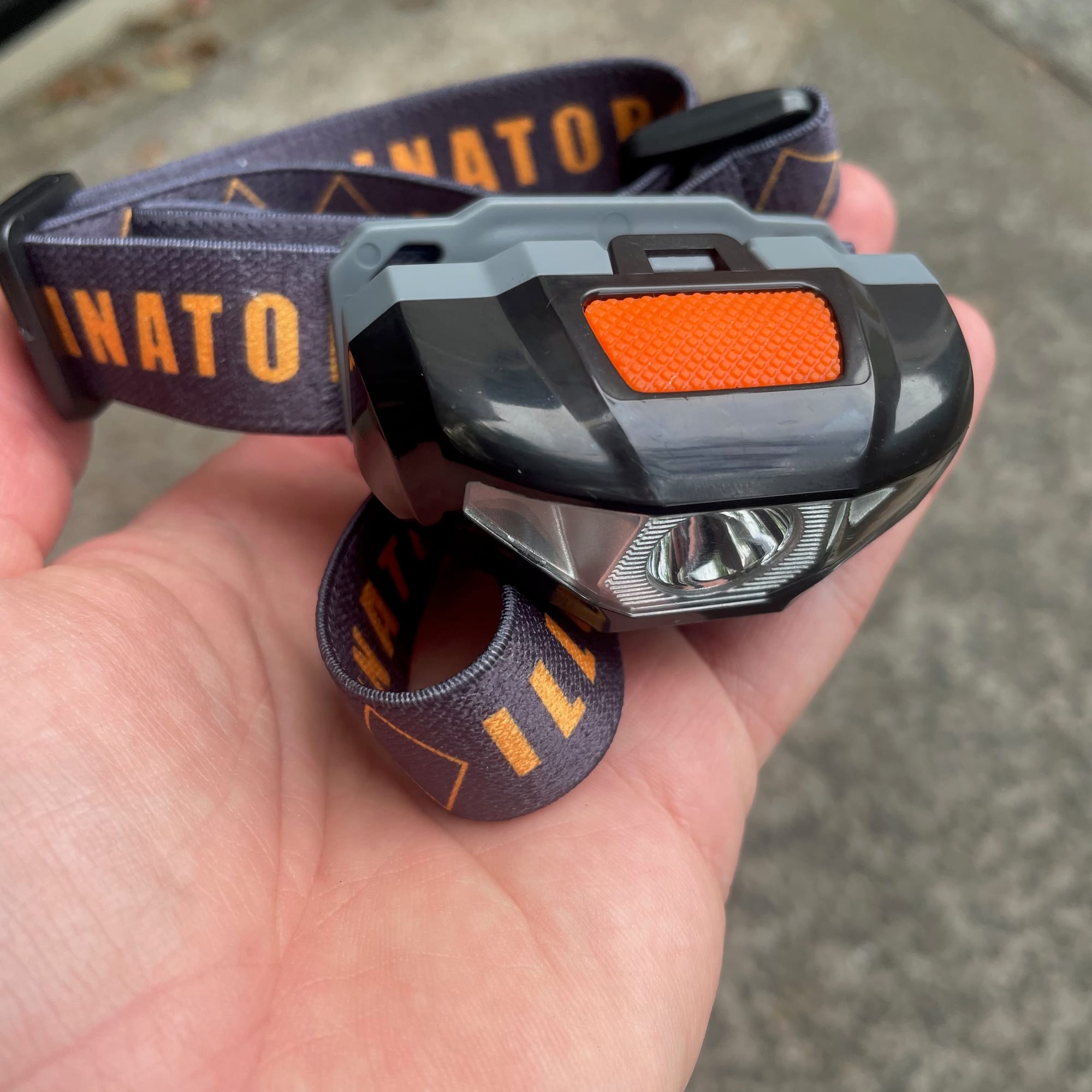 The Kings Illuminator head torch in the hand