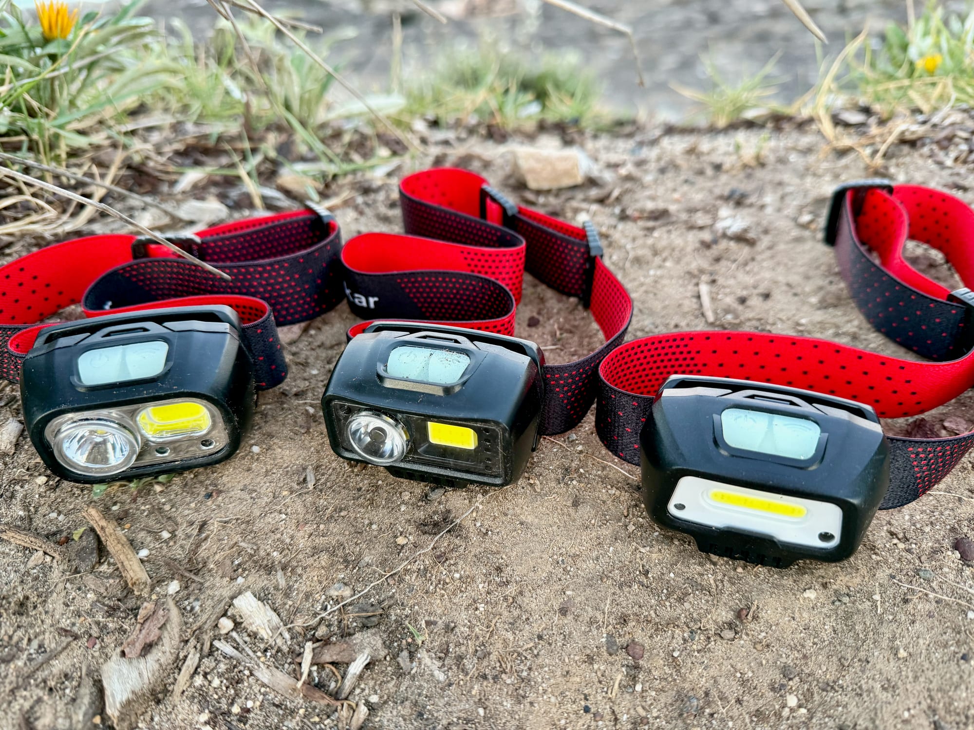 The three Blukar headlamps side by side