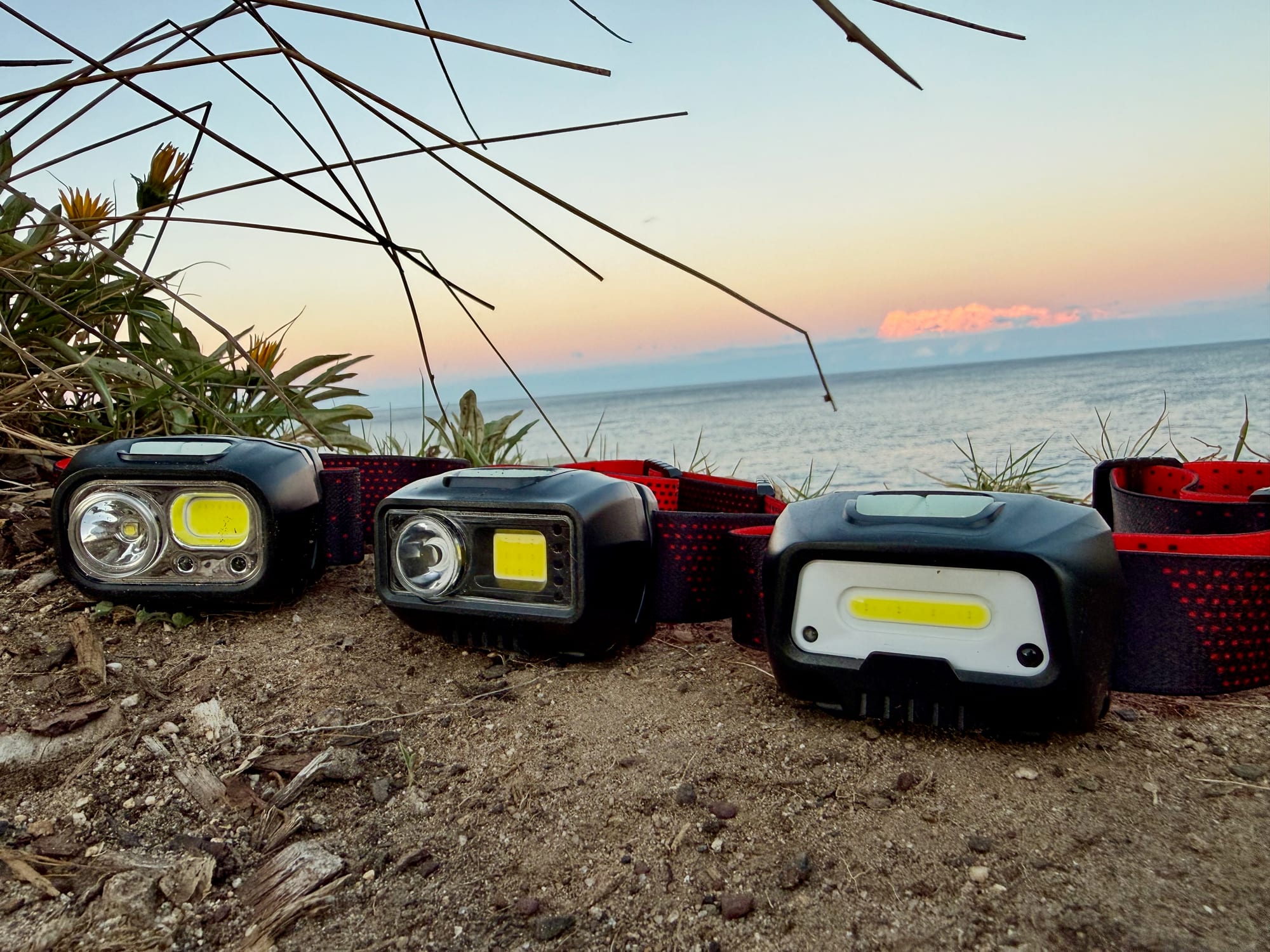 The three Blukar headlamps side by side