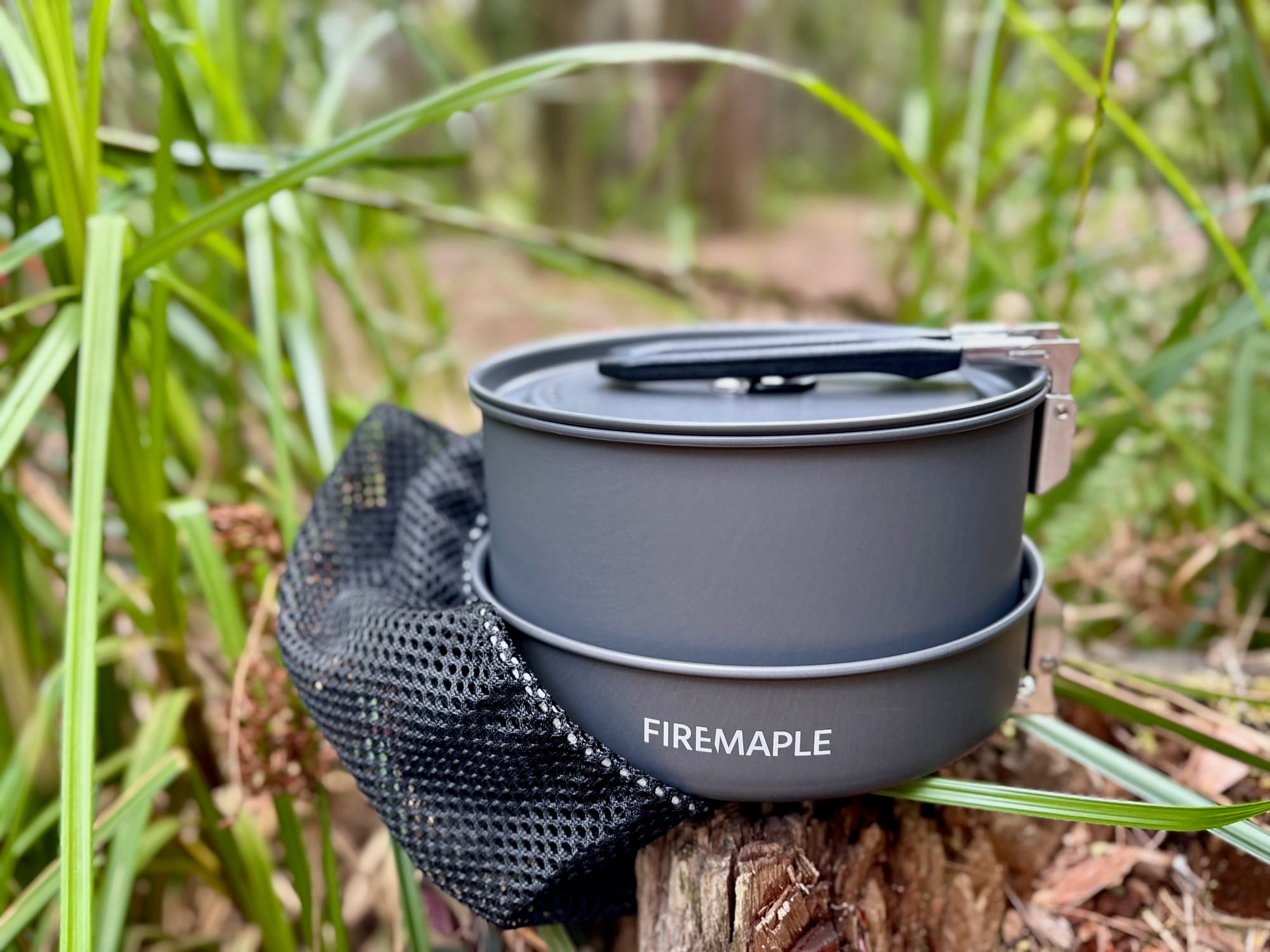 The Firemaple Feast 2 packed in its mesh bag