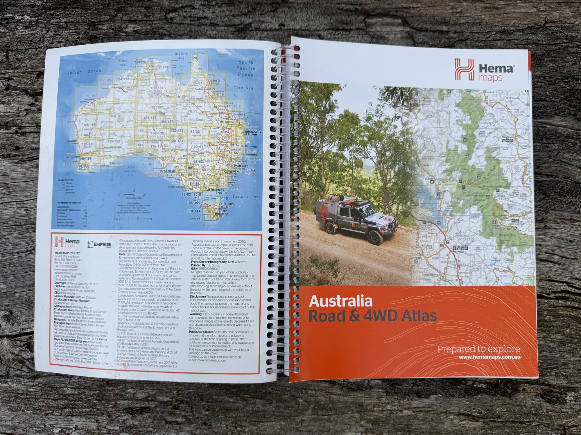 The key map of Australia inside the front cover of the Hema Handy Atlas
