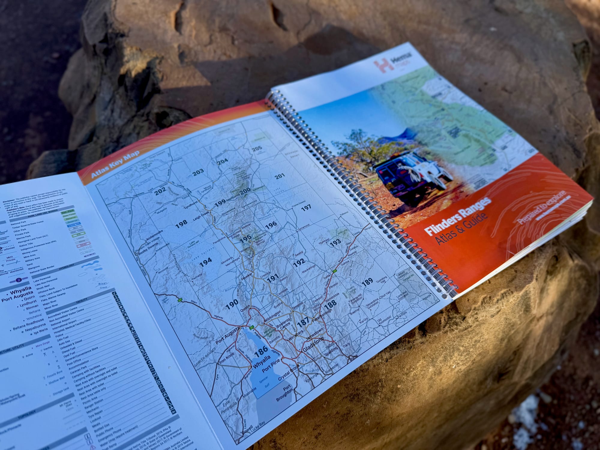 The atlas key map in the Hema Flinders Ranges Atlas & Guide