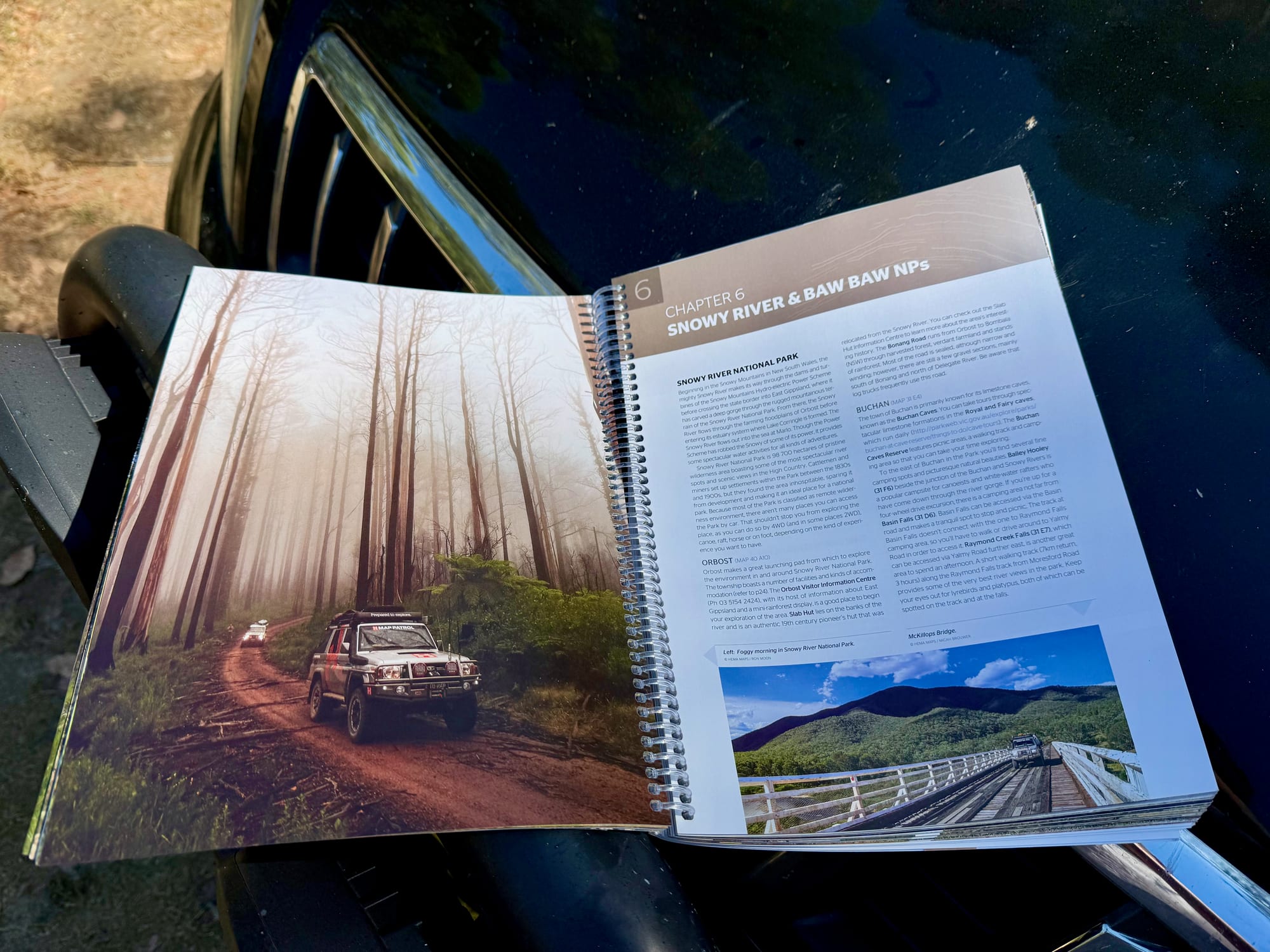 The opening page of the Snowy River and Baw Baw national parks chapter