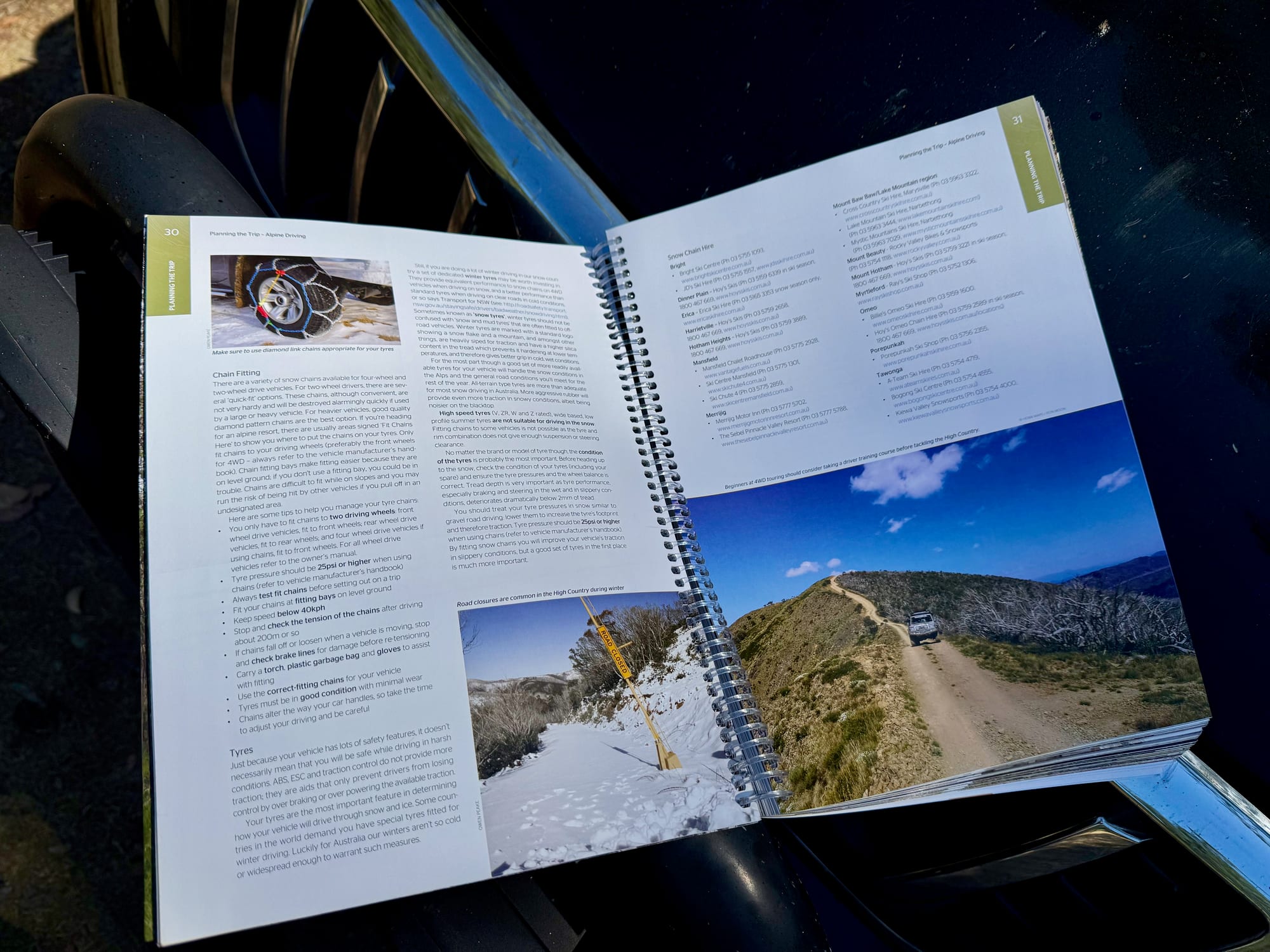 Planning pages with photos in the Hema High Country Atlas & Guide