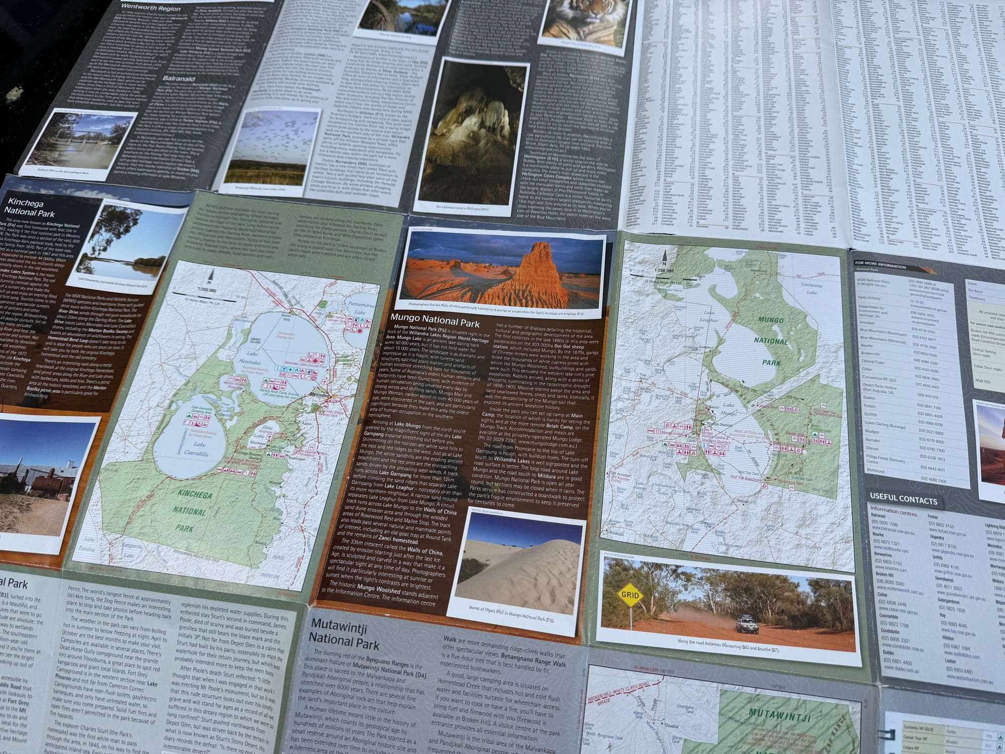 The back of the Hema Outback NSW map with regional information and photos
