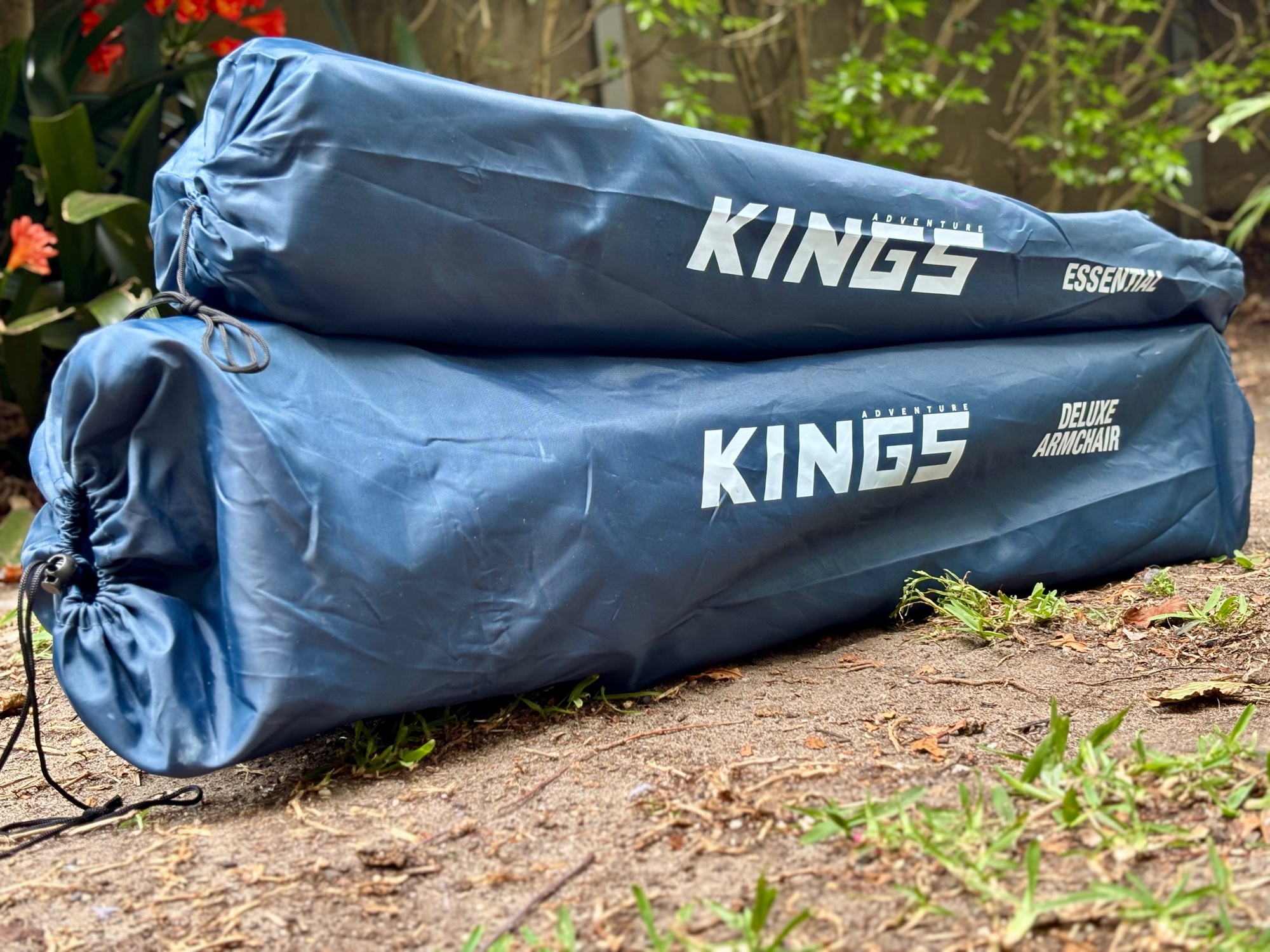 The Kings Essential bag on top of the longer Kings Deluxe Armchair bag