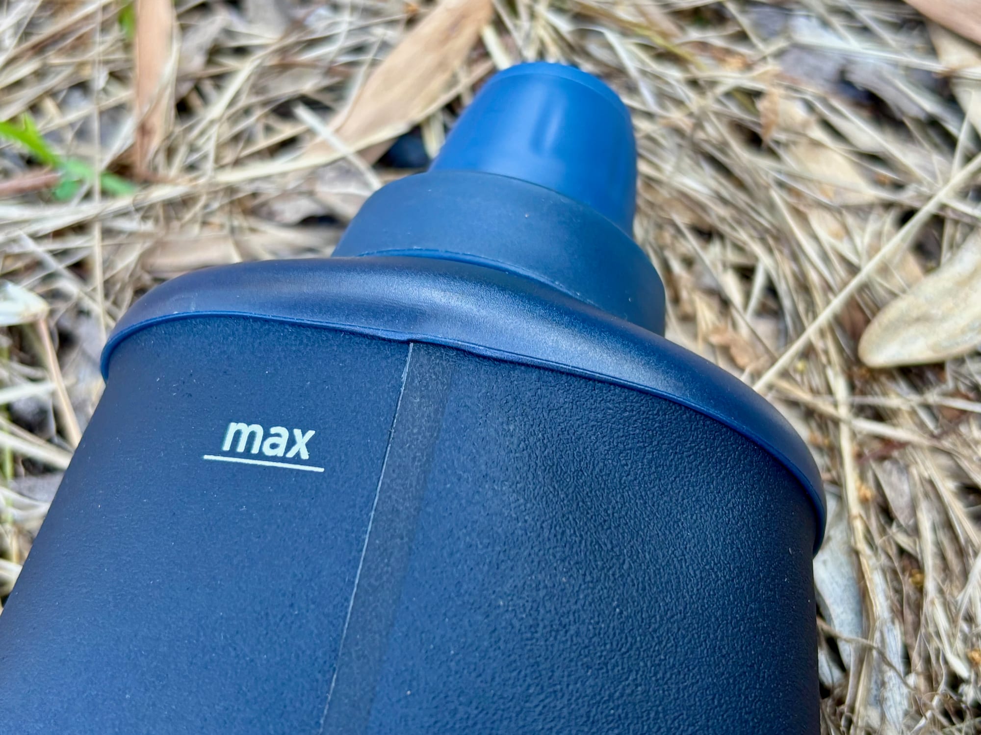 The max fill line near the top of the LifeStraw Peak Squeeze bottle