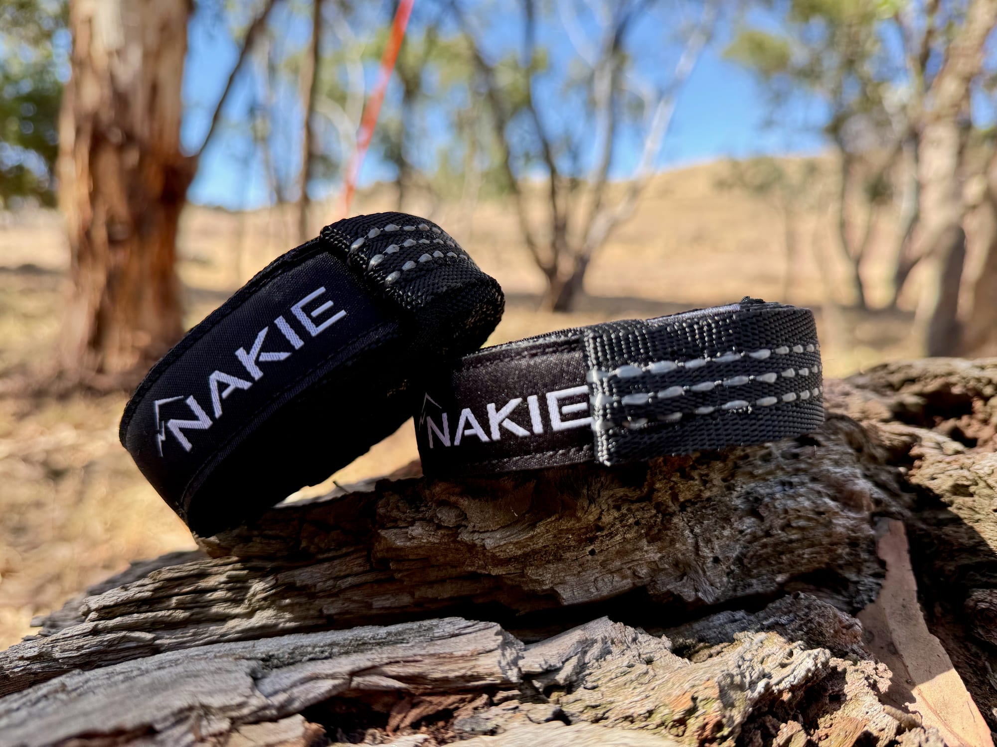 The two rolled-up Nakie tree straps with their loops