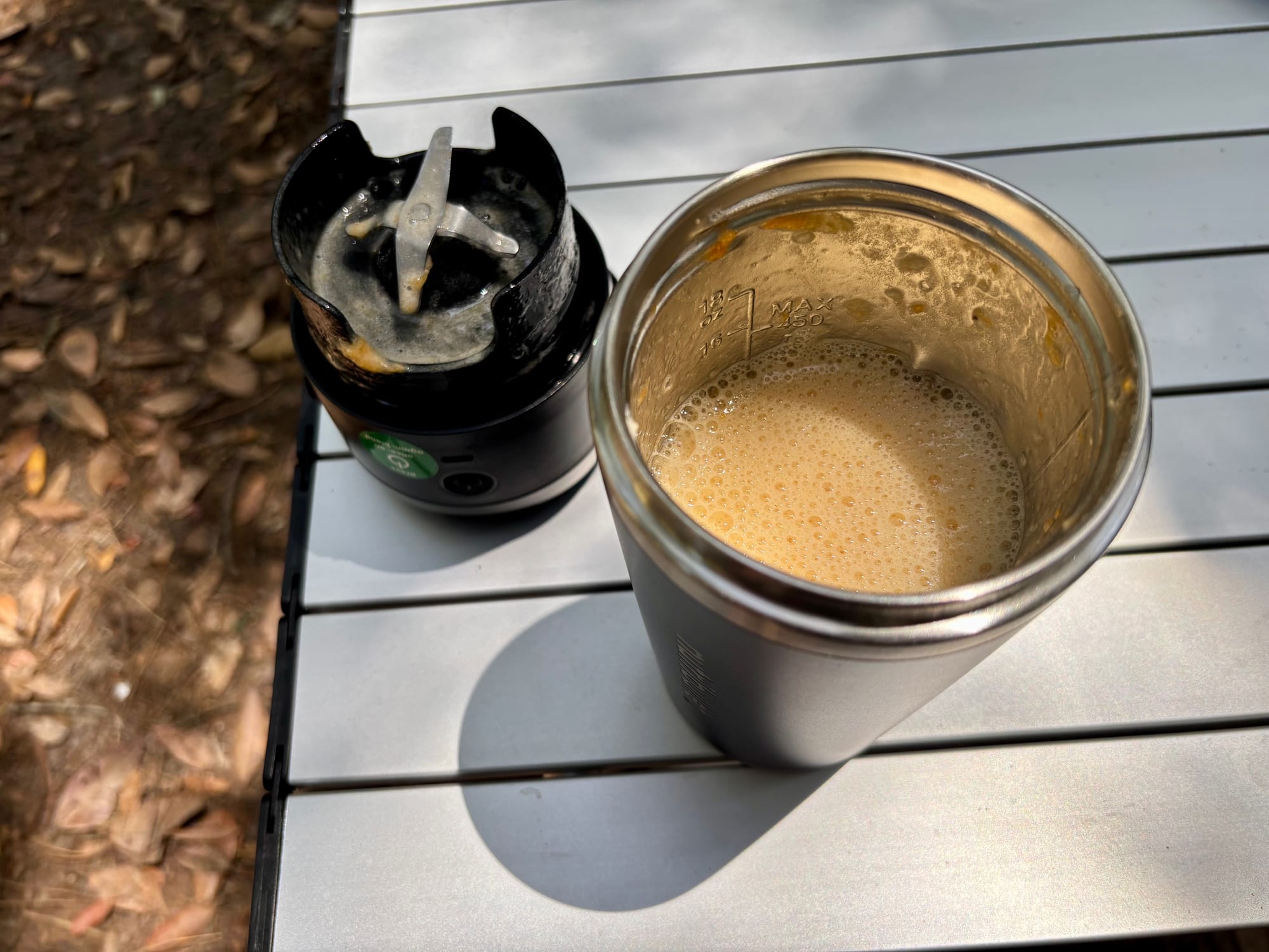 A blended smoothie in the NutriBullet Flip cup