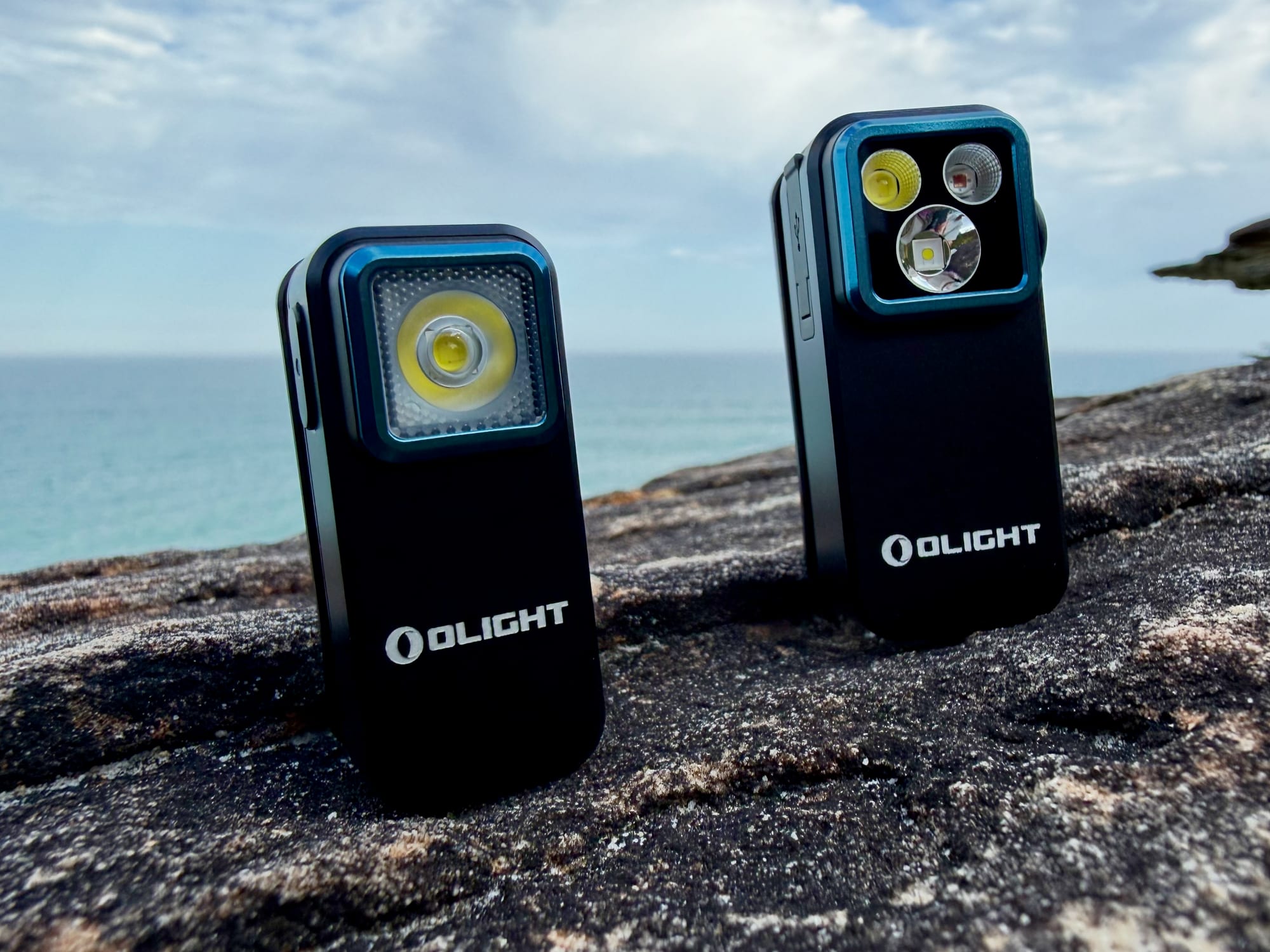 The Olight Oclip and the Oclip Pro side by side