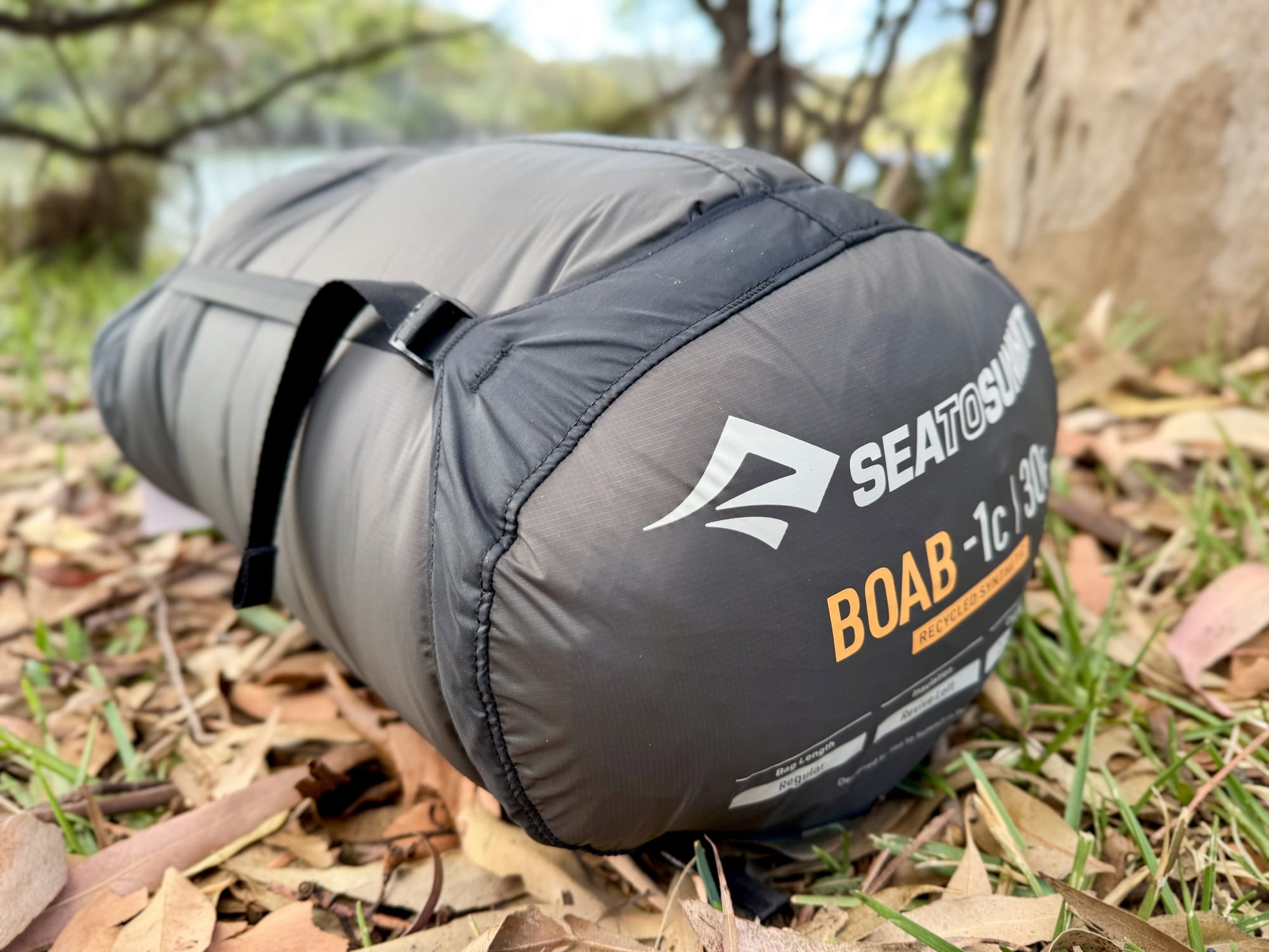 The Sea to Summit Boab -1°C sleeping bag packed in its compression sack