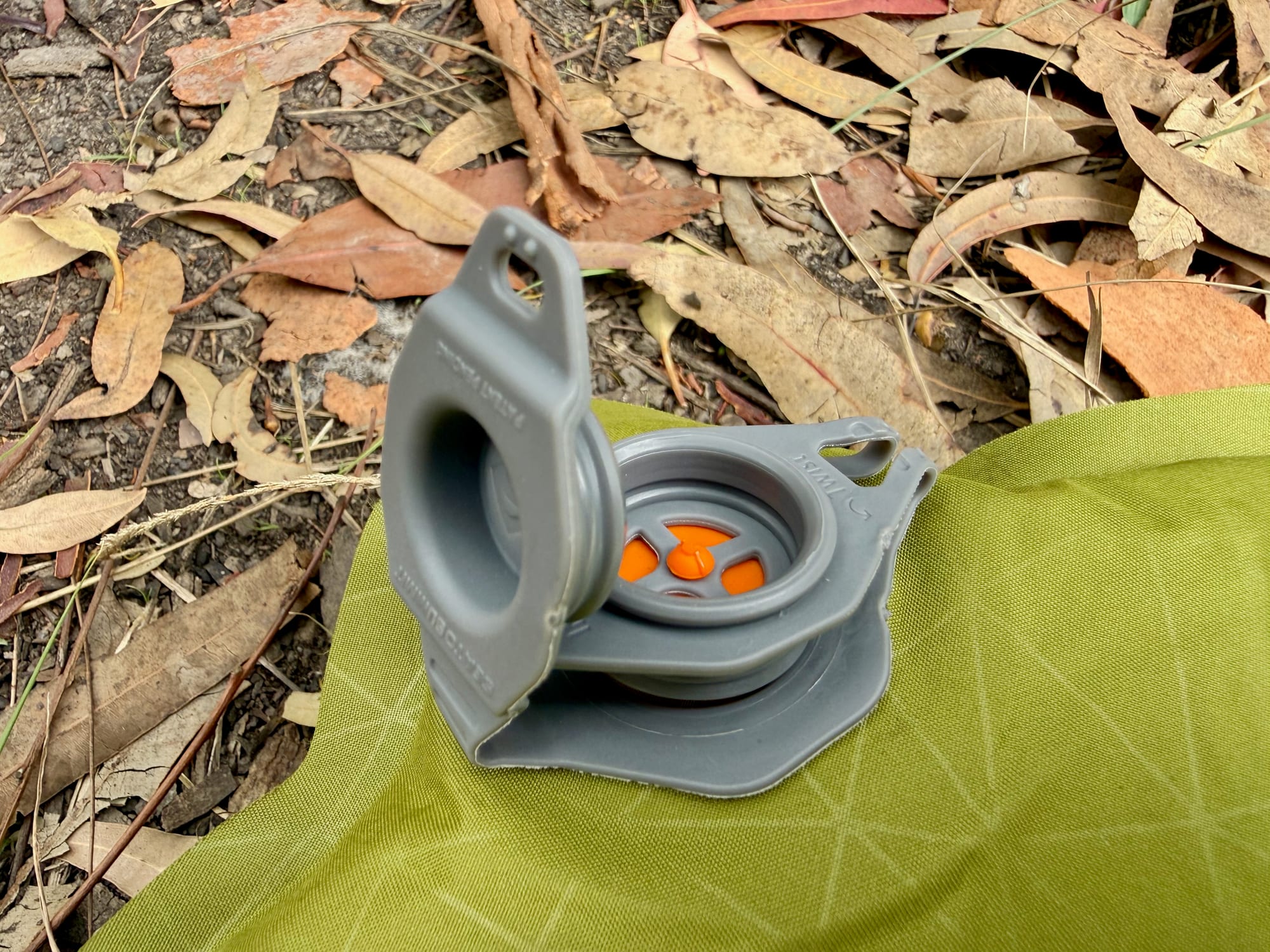 The multi-function valve of the Sea to Summit Camp Mat SI opened