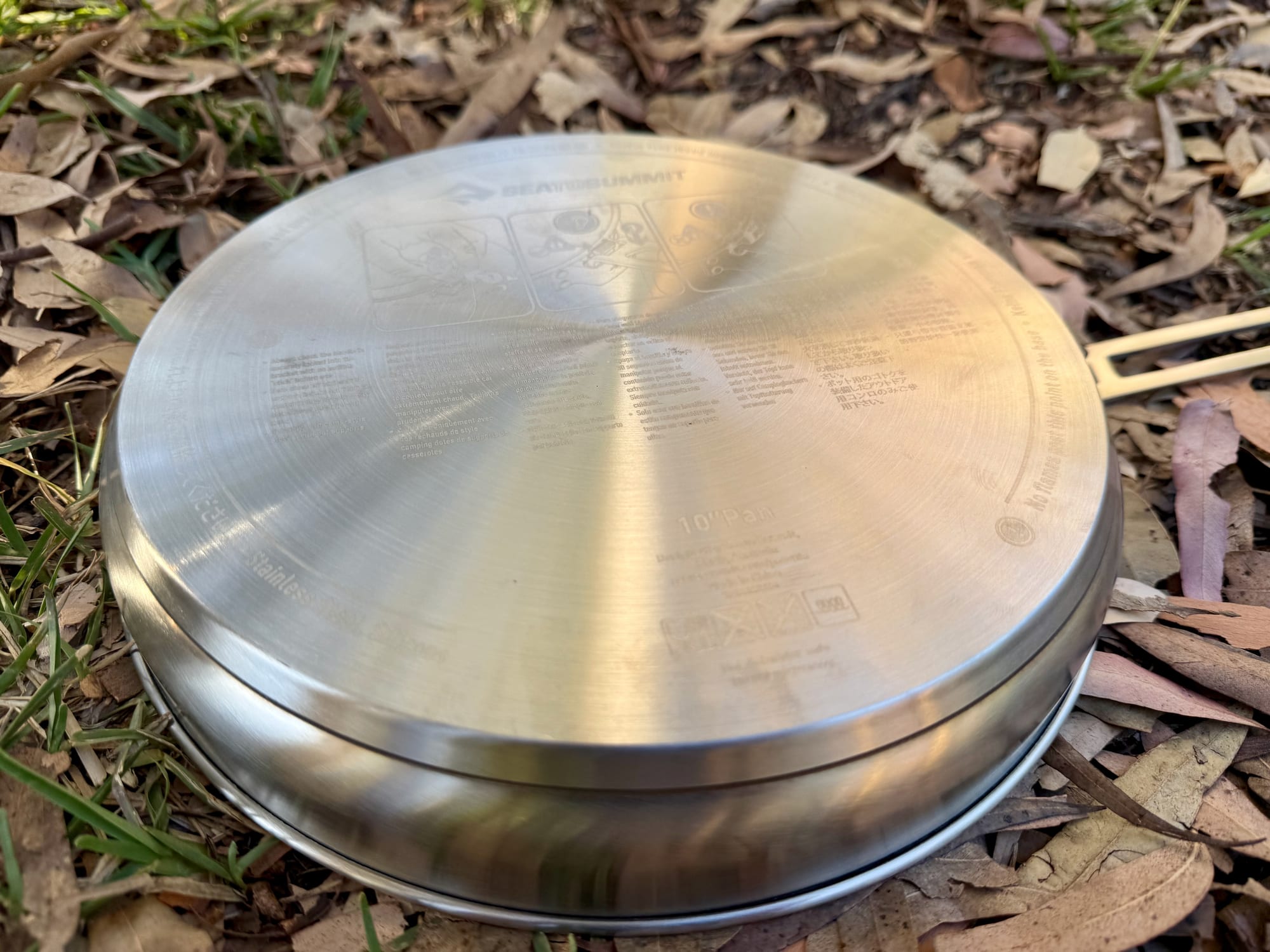 The underside of the Sea to Summit Detour Pan showing the three-ply base