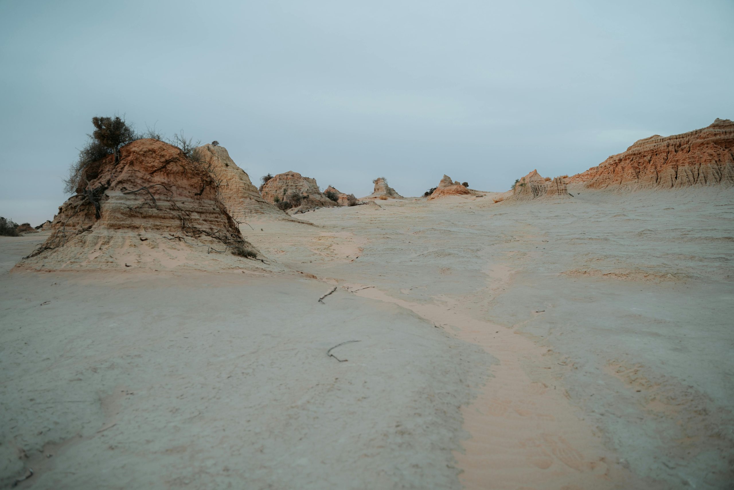 The eroded sand formations of the Walls of China