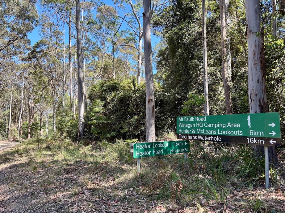 The road signs where Heaton Road meets Mount Faulk Road