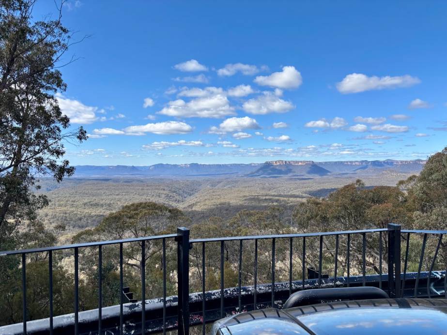 The Capertee Valley from the Pearsons Lookout railing on a clear day